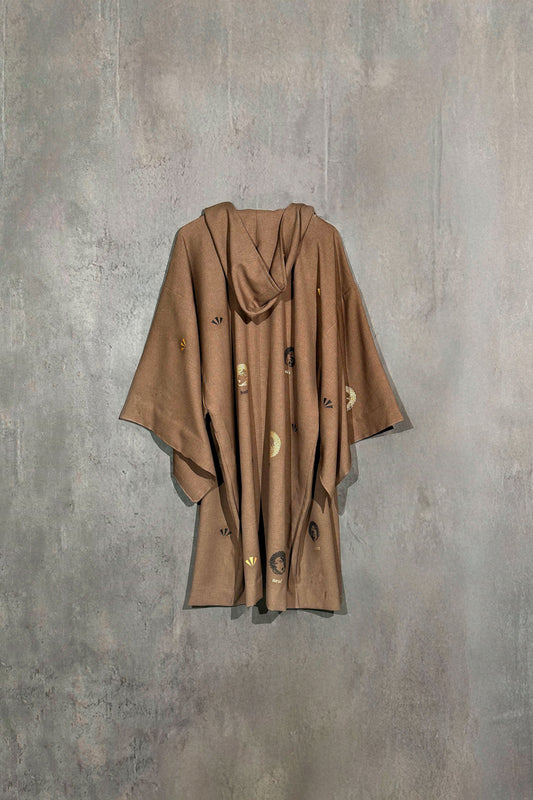 Modern Kimono Haori Coat (Brown)