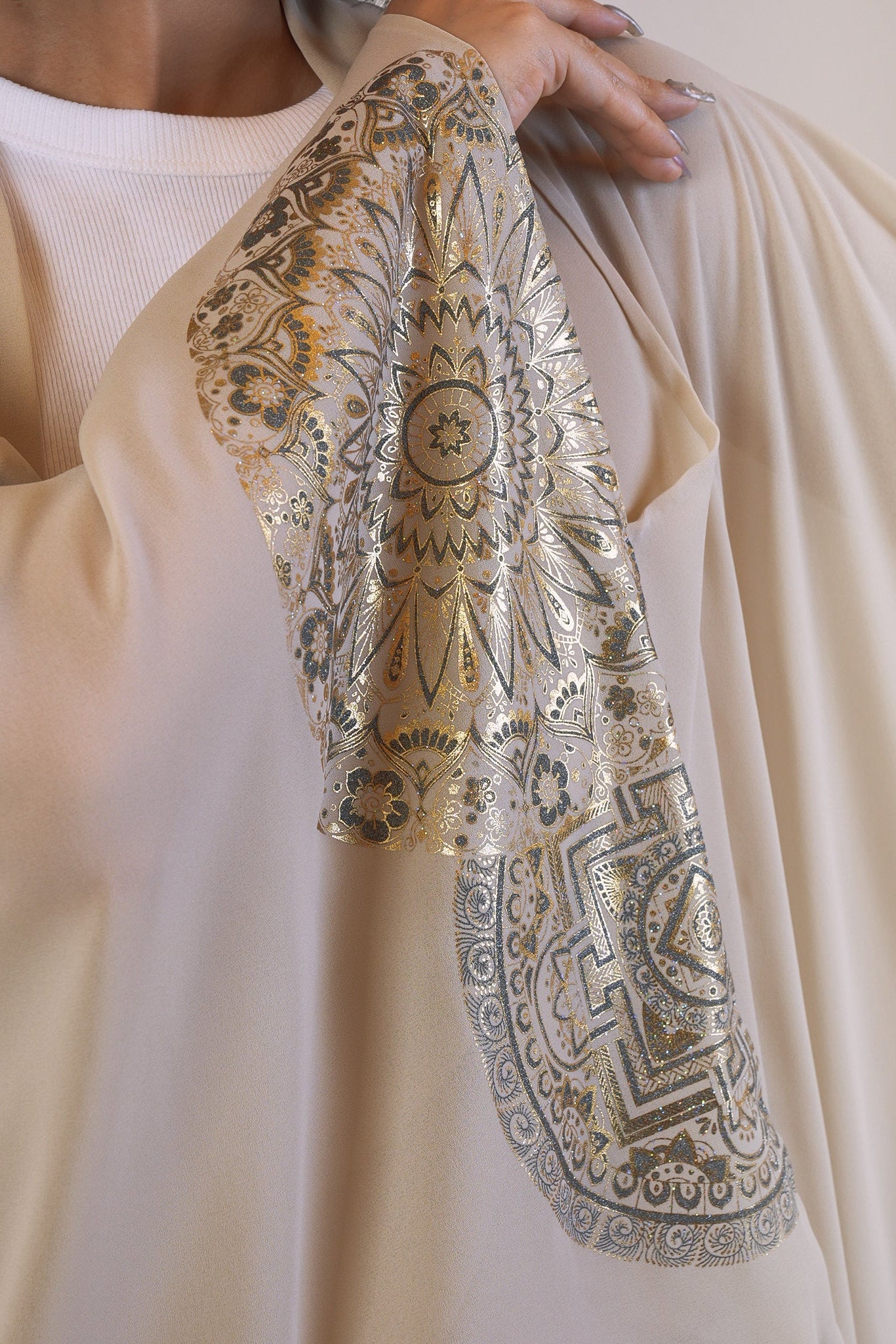 モダンキモノ羽織(曼荼羅・ゴールド)