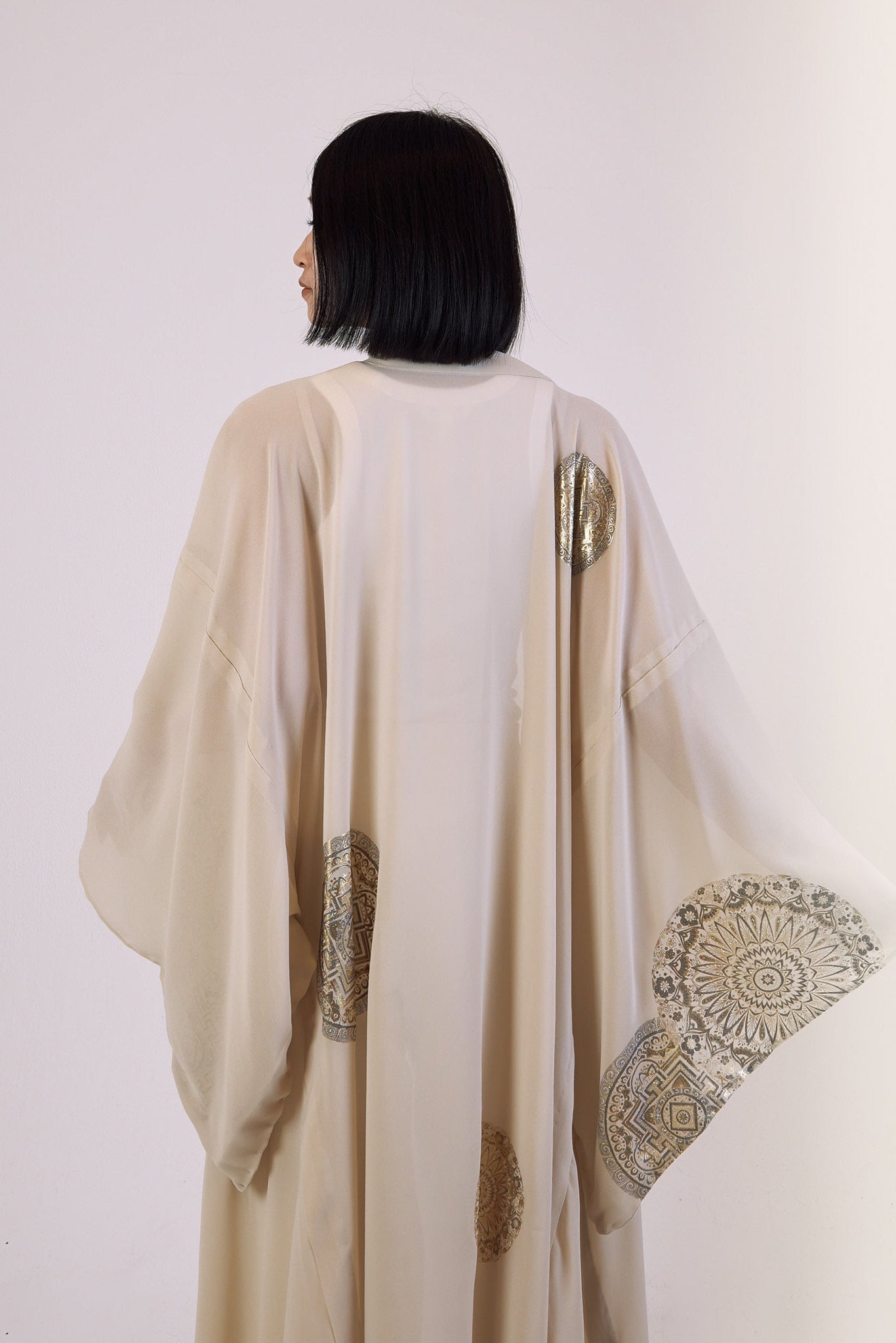 モダンキモノ羽織(曼荼羅・ゴールド)