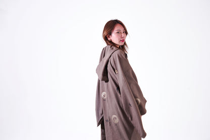 モダンキモノ羽織コート(ブラウン)