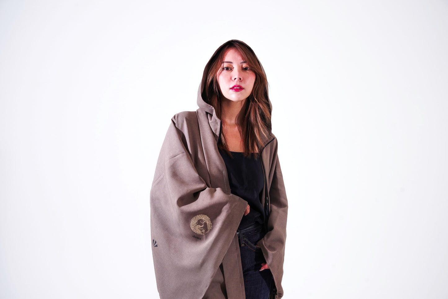 モダンキモノ羽織コート(ブラウン)