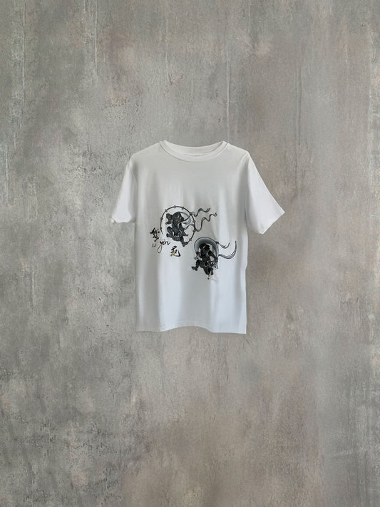 ハンドメイドTシャツ(風神雷神)
